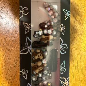 2 sets of rhinestones nails with gel